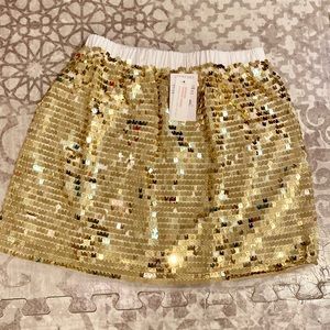 Crewcuts- gold sequin skirt, size 4/5